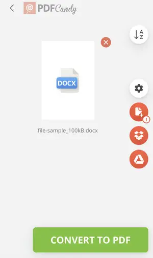 How to convert Word to PDF on iPhone online on PDF Candy website