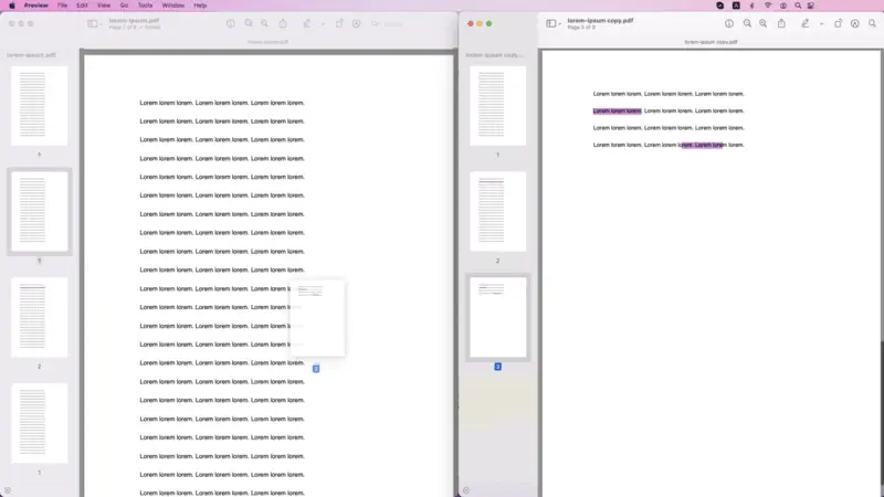 Merge PDFs on Mac with Preview