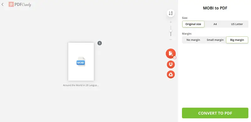 How to convert MOBI to PDF online